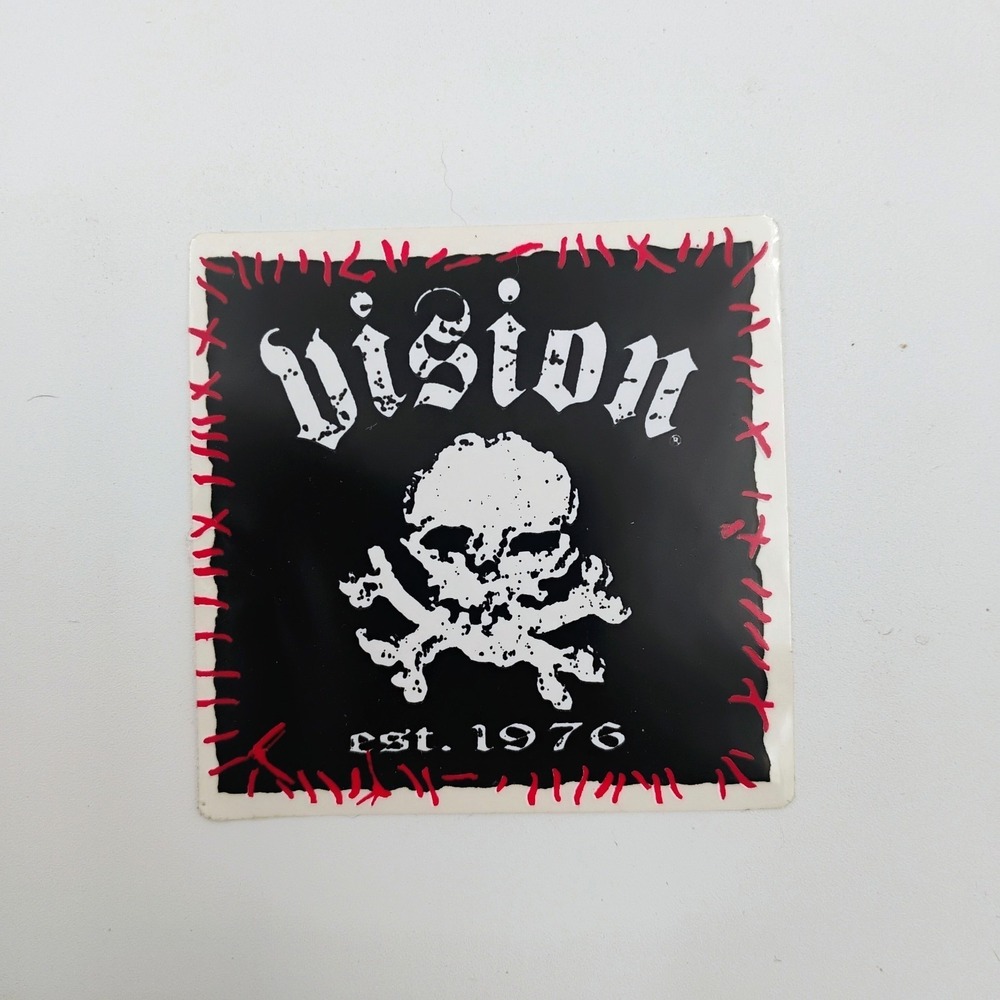 Vision Street Wear Skull Logo Sticker Vintage 1990's Skateboarding Skate OC CA